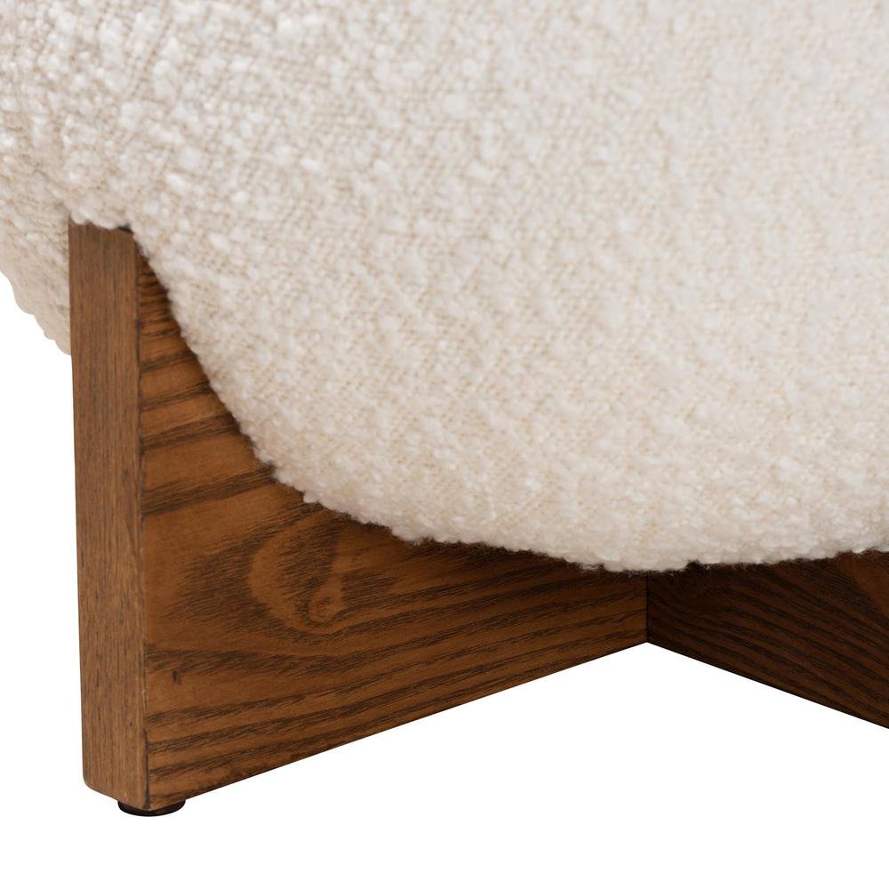 Walnut Brown Finished Wood Ottoman Footstool. Picture 11