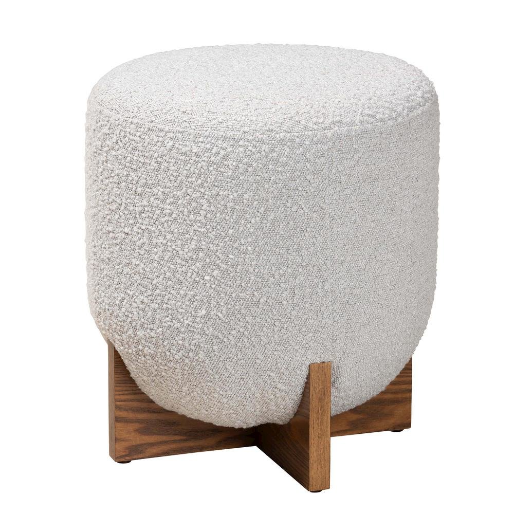 Walnut Brown Finished Wood Ottoman Footstool. Picture 9