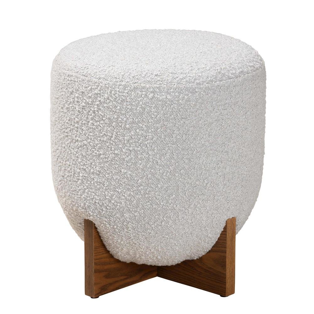 Walnut Brown Finished Wood Ottoman Footstool. Picture 10