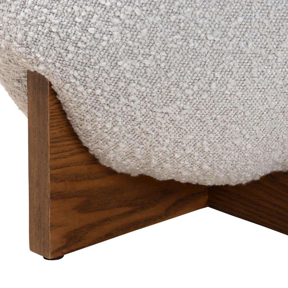Walnut Brown Finished Wood Ottoman Footstool. Picture 11