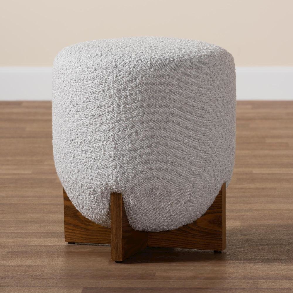 Walnut Brown Finished Wood Ottoman Footstool. Picture 15