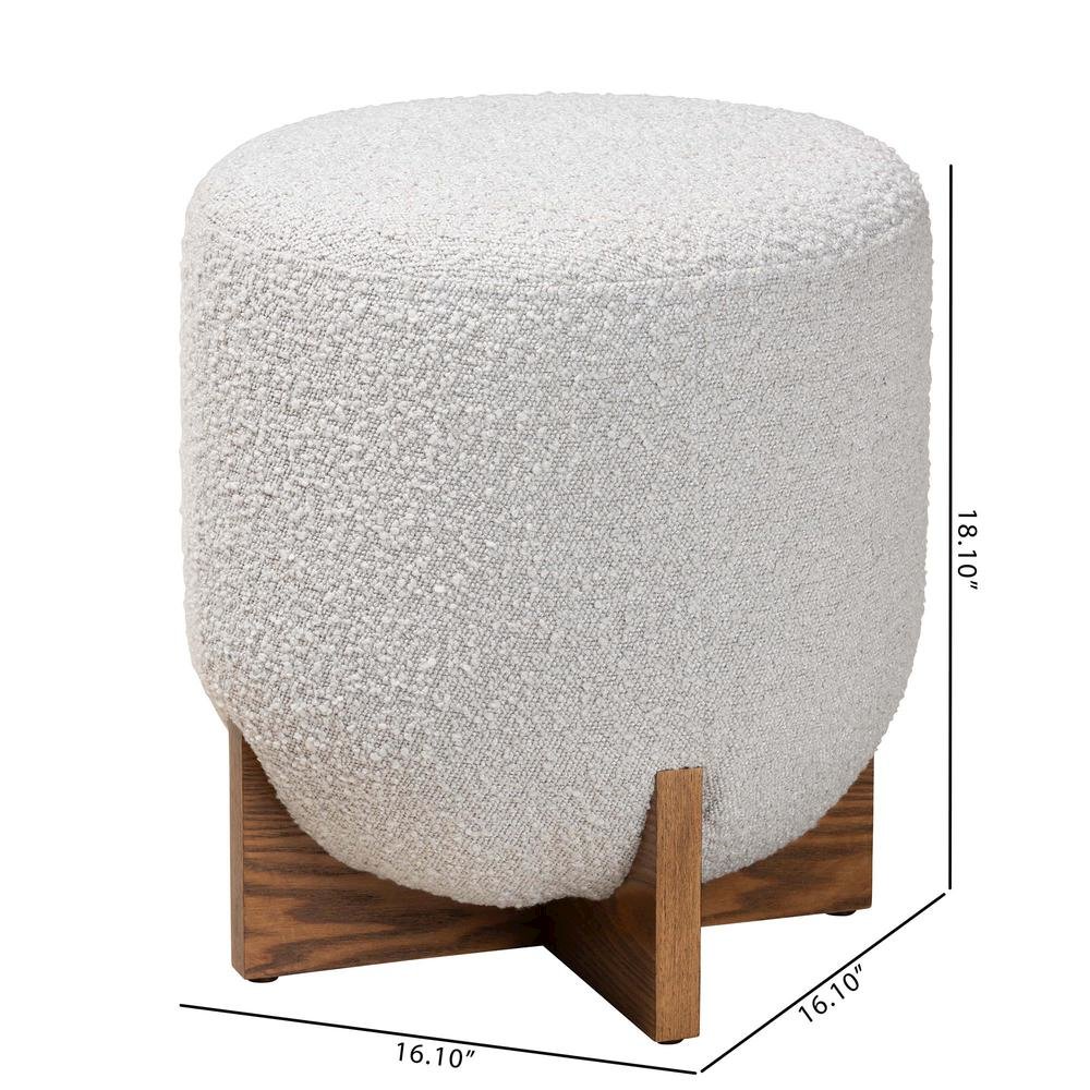 Walnut Brown Finished Wood Ottoman Footstool. Picture 16