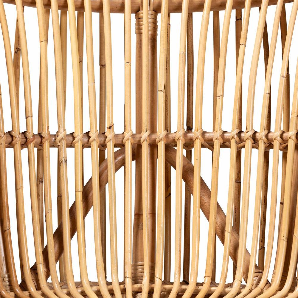 bali & pari Nagoya Modern Bohemian Natural Rattan Wide Seat Lounge Chair. Picture 17