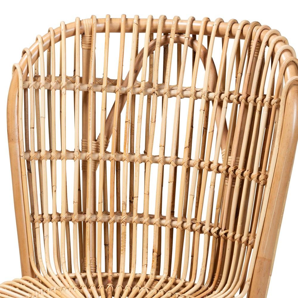 bali & pari Nagoya Modern Bohemian Natural Rattan Tall Lounge Chair. Picture 15