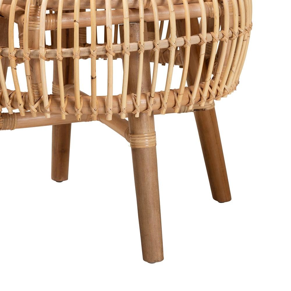 bali & pari Nagoya Modern Bohemian Natural Rattan Tall Lounge Chair. Picture 16