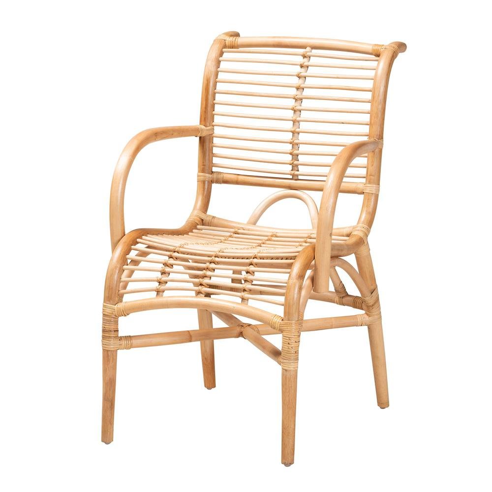 bali & pari Seminyak Modern Bohemian Natural Rattan Lounge Chair. Picture 11
