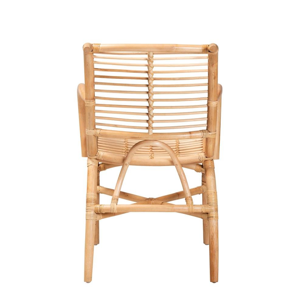 bali & pari Seminyak Modern Bohemian Natural Rattan Lounge Chair. Picture 14