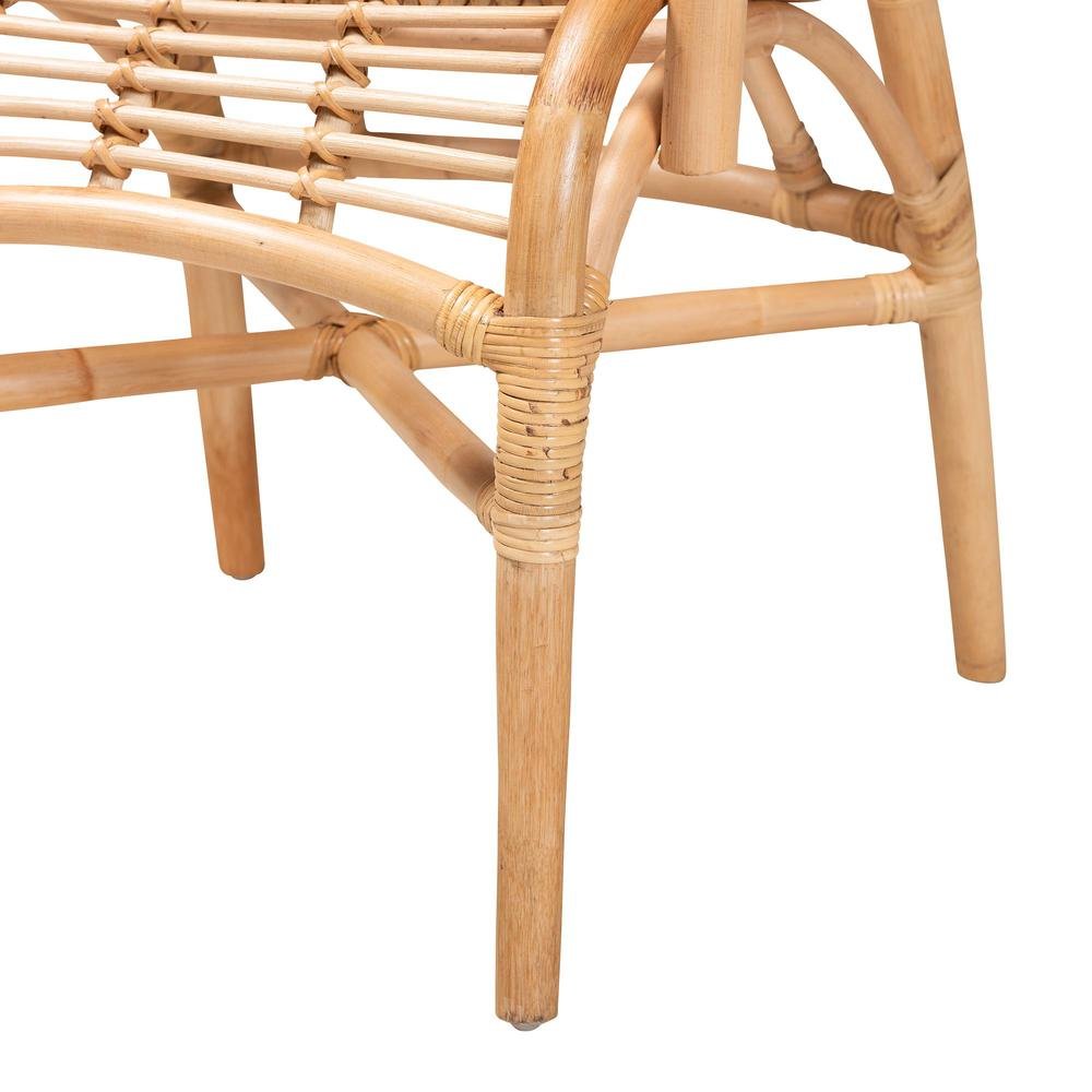 bali & pari Seminyak Modern Bohemian Natural Rattan Lounge Chair. Picture 16