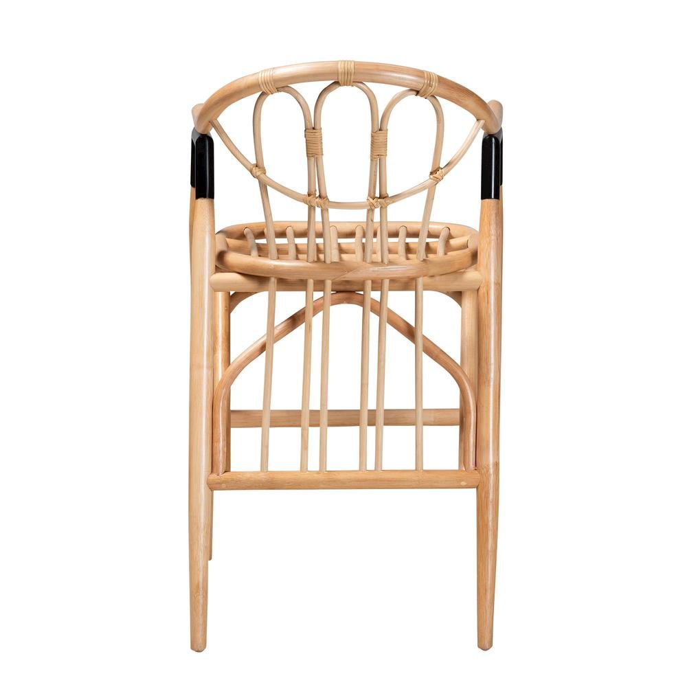 bali & pari Cyntia Modern Bohemian Natural Brown Rattan Counter Stool. Picture 14