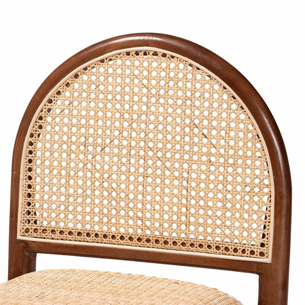 Maryland Modern Bohemian Natural Rattan and Acacia Wood Counter Stool. Picture 15