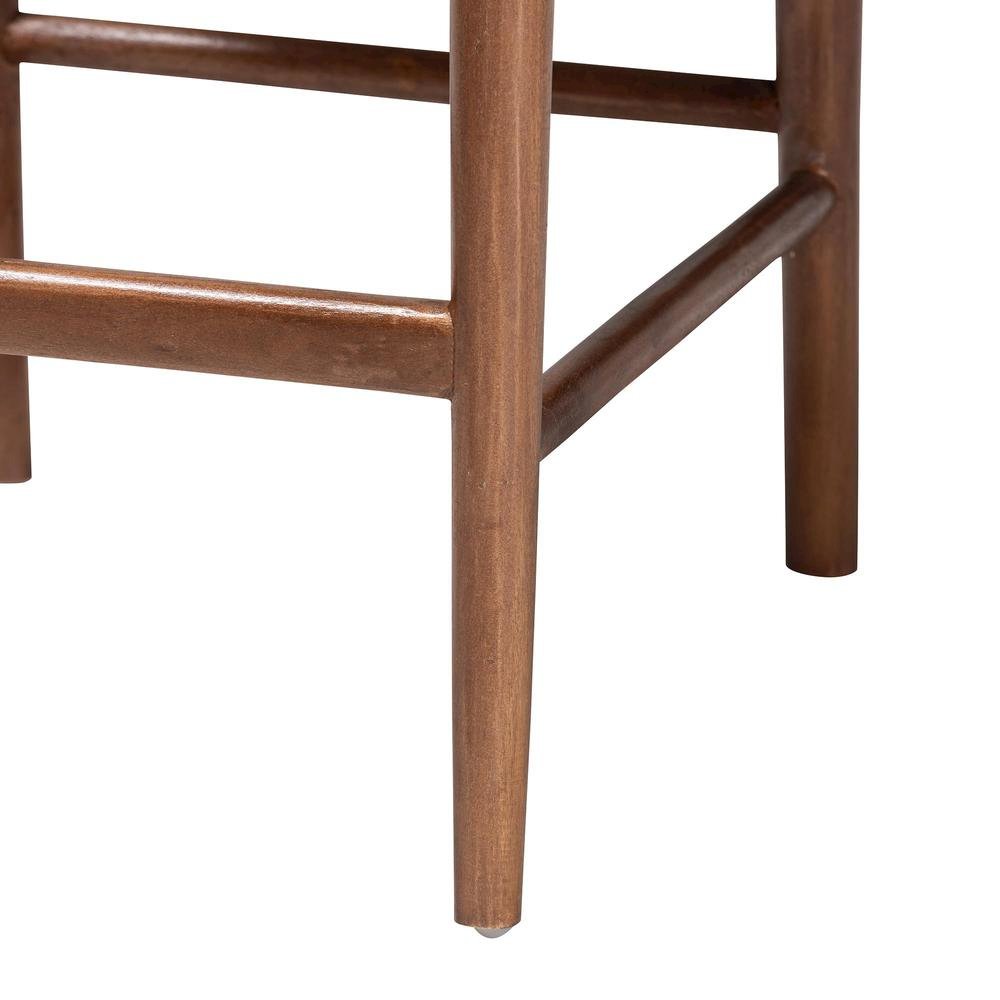 Maryland Modern Bohemian Natural Rattan and Acacia Wood Counter Stool. Picture 16