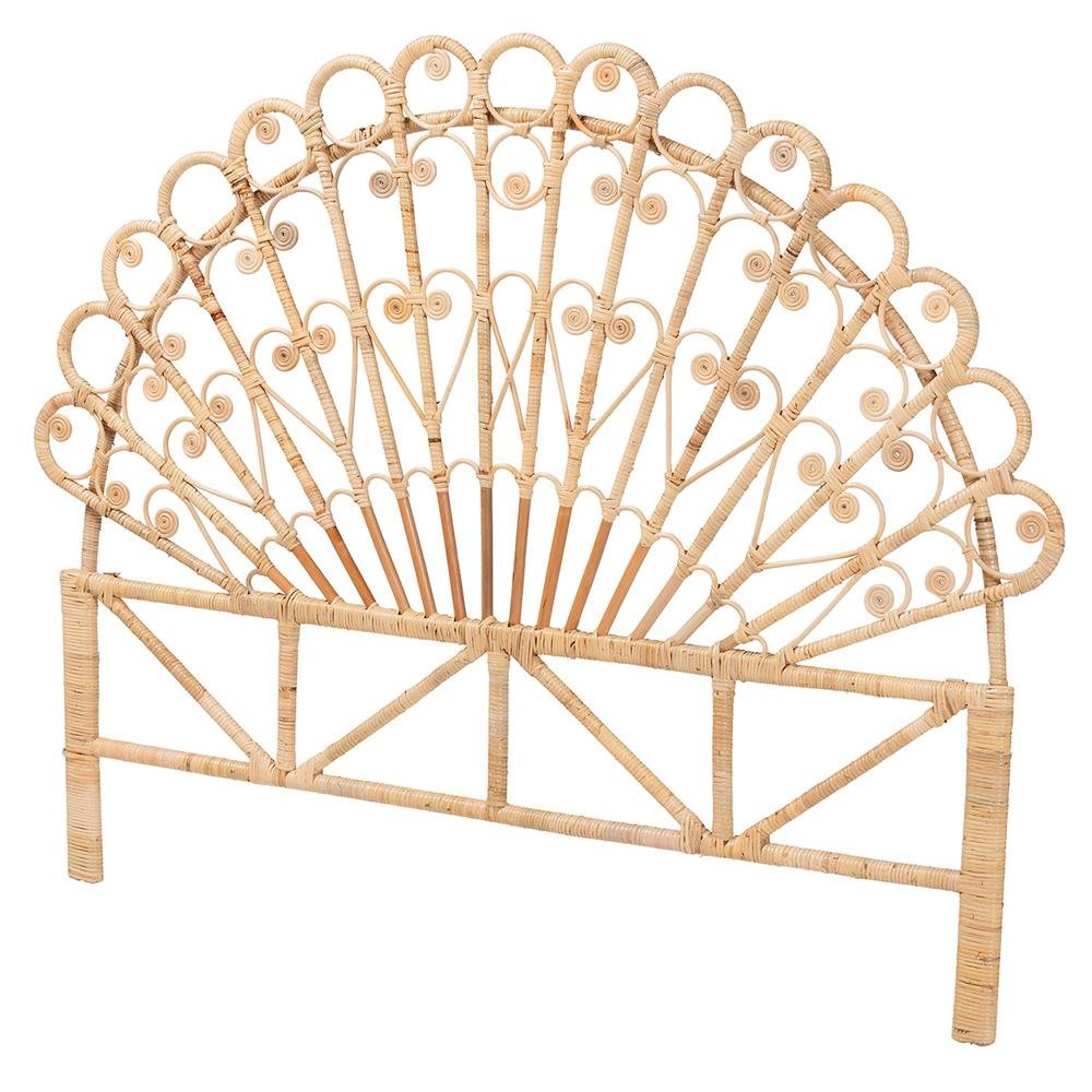 Bohemian Natural Brown Rattan Queen Size Standalone Headboard. Picture 8