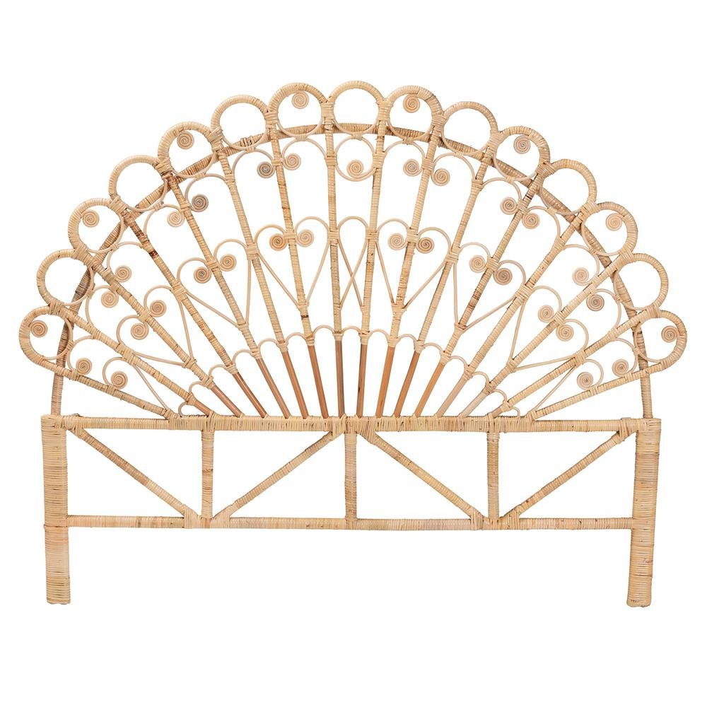 Bohemian Natural Brown Rattan Queen Size Standalone Headboard. Picture 9
