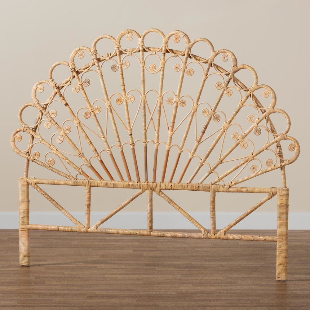 Bohemian Natural Brown Rattan Queen Size Standalone Headboard. Picture 13