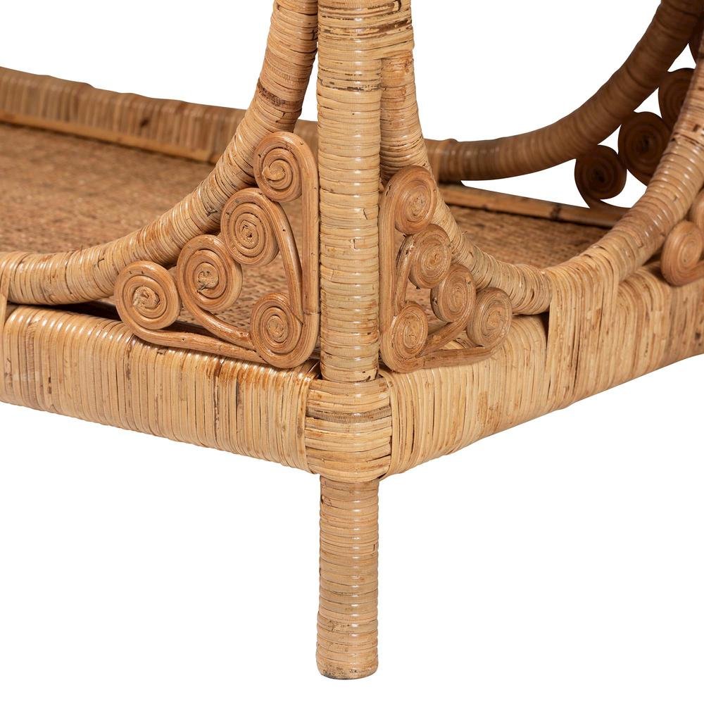 bali & pari Ramona Modern Bohemian Light Honey Rattan Console Table. Picture 14