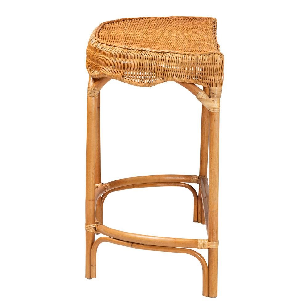 bali & pari Wakana Modern Bohemian Natural Brown Rattan Console Table. Picture 12