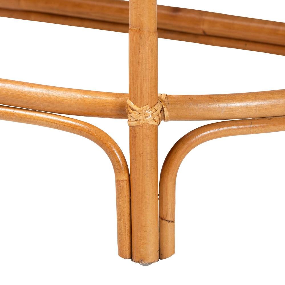 bali & pari Wakana Modern Bohemian Natural Brown Rattan Console Table. Picture 14