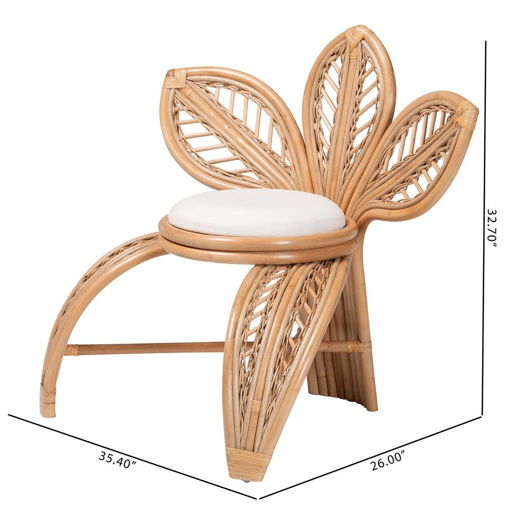 bali & pari Gresham Modern Bohemian Natural Rattan Leaf Accent Chair. Picture 20