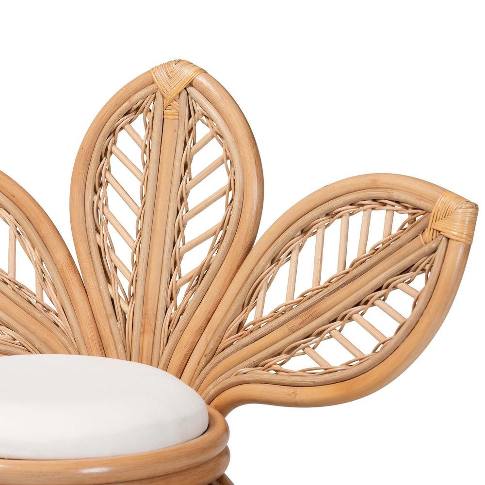 bali & pari Gresham Modern Bohemian Natural Rattan Leaf Accent Chair. Picture 15