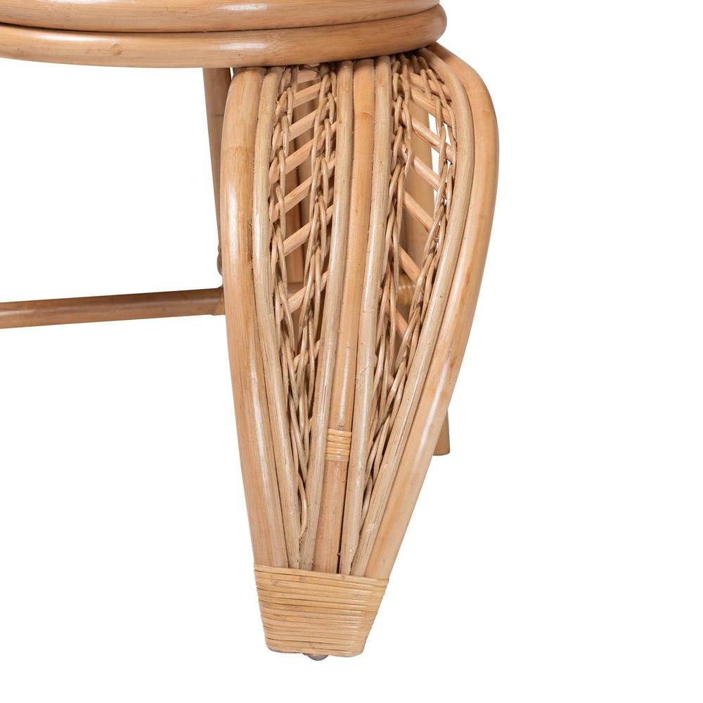 bali & pari Gresham Modern Bohemian Natural Rattan Leaf Accent Chair. Picture 16