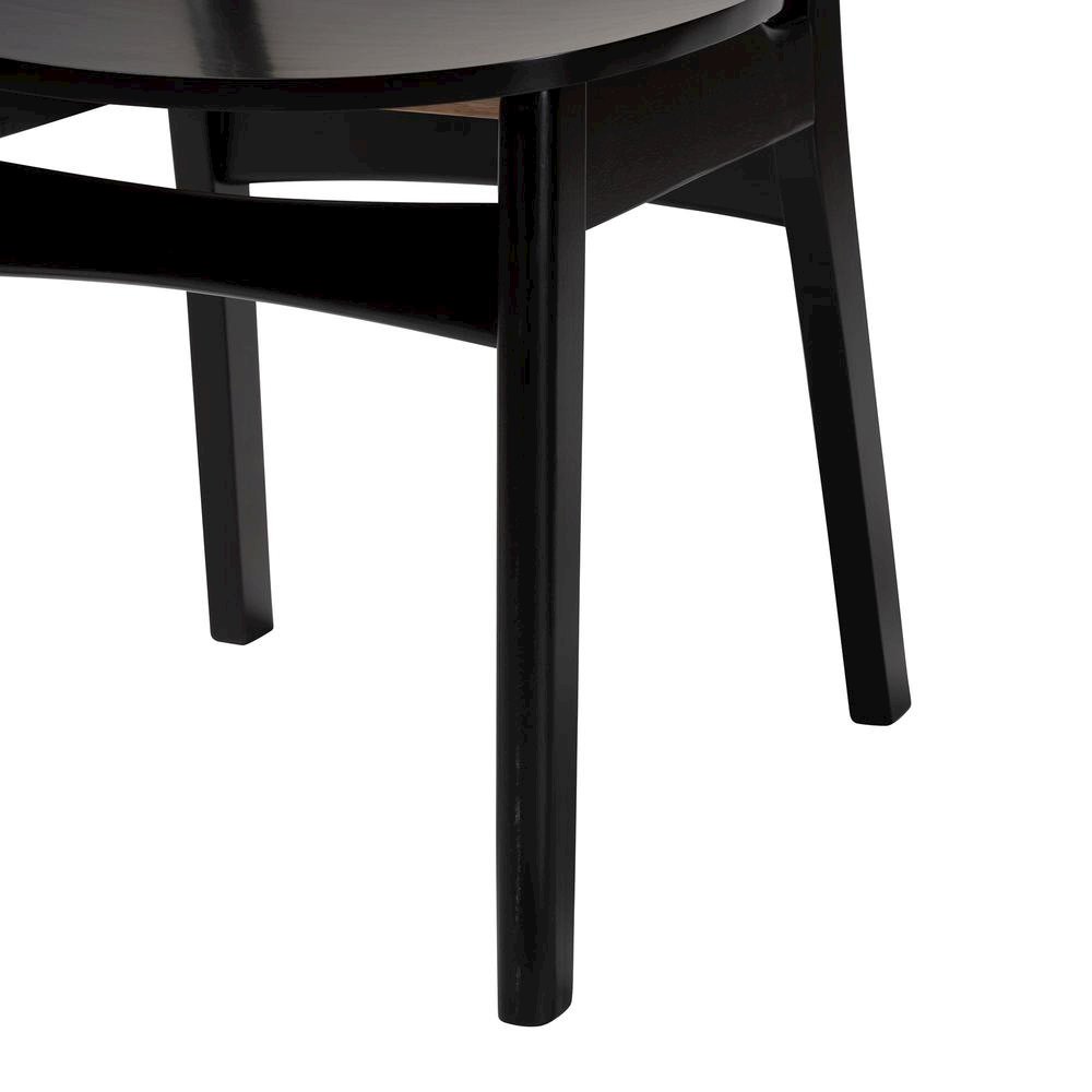Dark Brown Finished Wood and Rattan 2-Piece Dining Chair Set. Picture 14