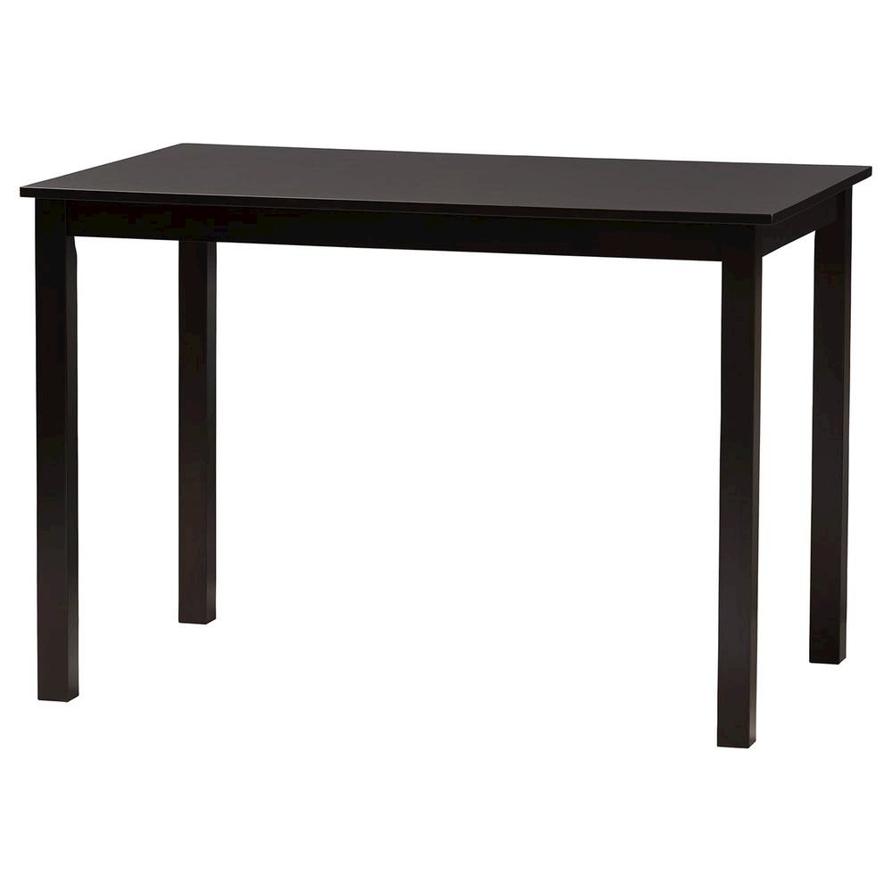 Estera Mid-Century Modern Dark Brown Finished Wood and Rattan 5-Piece Dining Set. Picture 13
