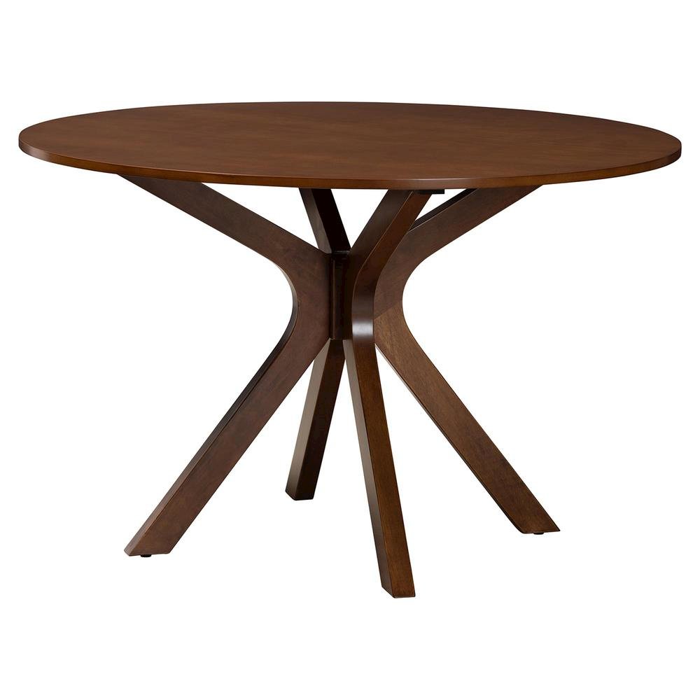 Walnut Brown Finished Wood and Rattan 7-Piece Dining Set. Picture 13