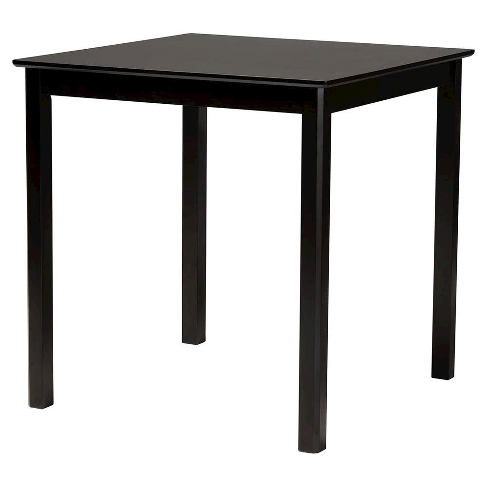 Tafari Mid-Century Modern Dark Brown Finished Wood and Rattan Pub Set. Picture 13