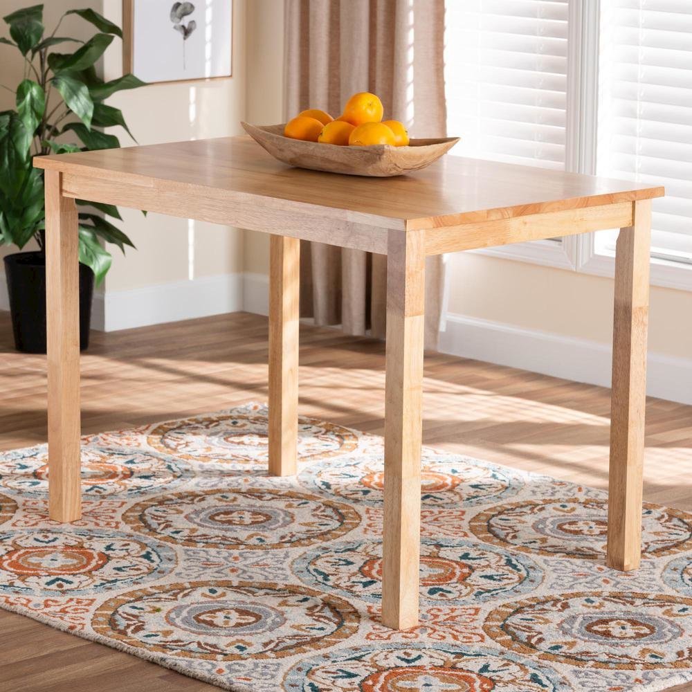 Baxton Studio Eveline Modern Natural Brown Finished Wood 43-Inch Dining Table. Picture 16
