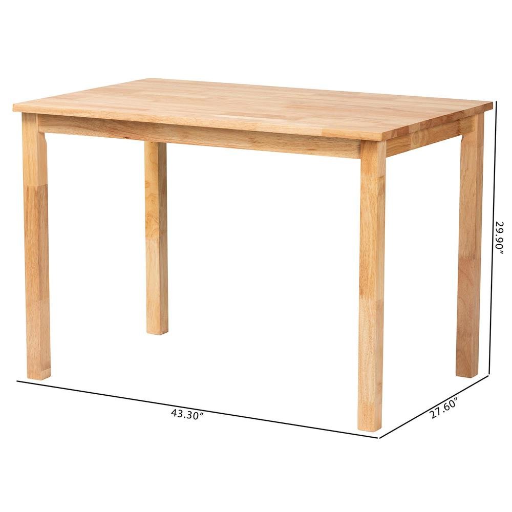Baxton Studio Eveline Modern Natural Brown Finished Wood 43-Inch Dining Table. Picture 18
