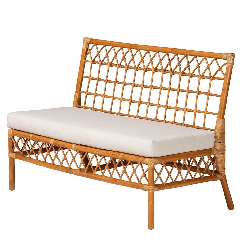 bali & pari Adora Modern Bohemian Honey Rattan 4-Piece Dining Nook Set. Picture 13