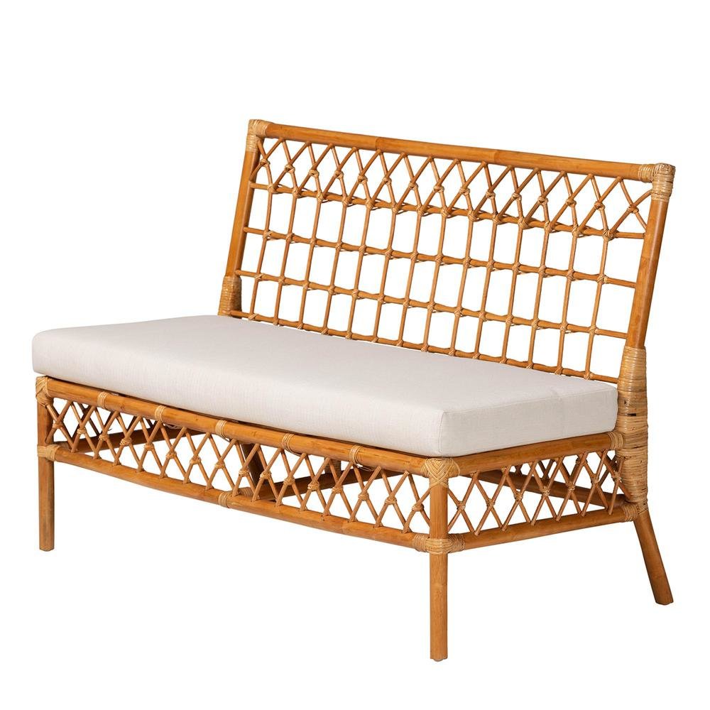 bali & pari Aina Modern Bohemian Honey Rattan 4-Piece Dining Nook Set. Picture 13