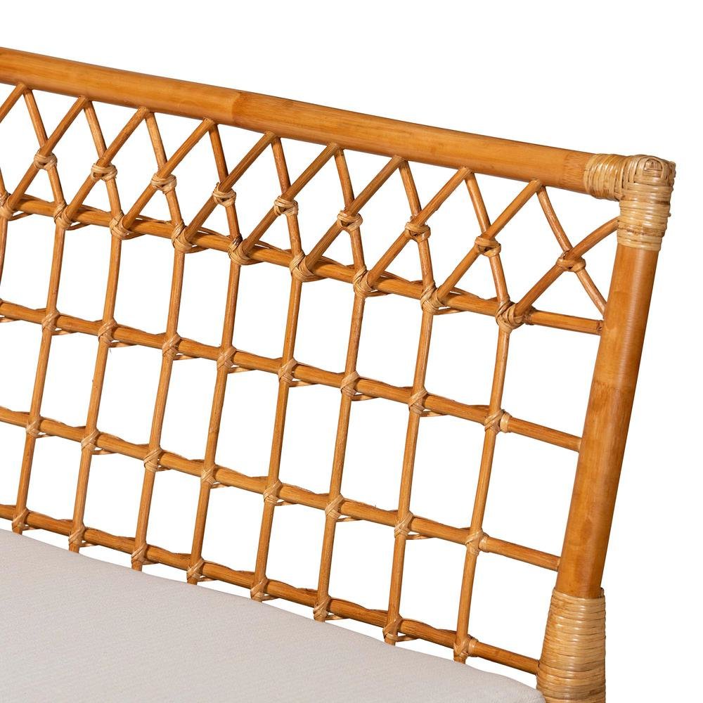 bali & pari Aina Modern Bohemian Honey Rattan 4-Piece Dining Nook Set. Picture 17
