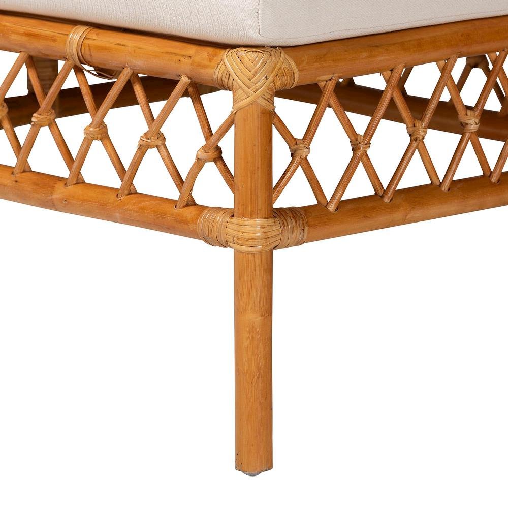 bali & pari Aina Modern Bohemian Honey Rattan 4-Piece Dining Nook Set. Picture 18