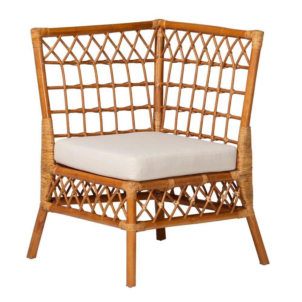Bohemian Honey Rattan 3-Piece Dining Nook Banquette Set. Picture 12