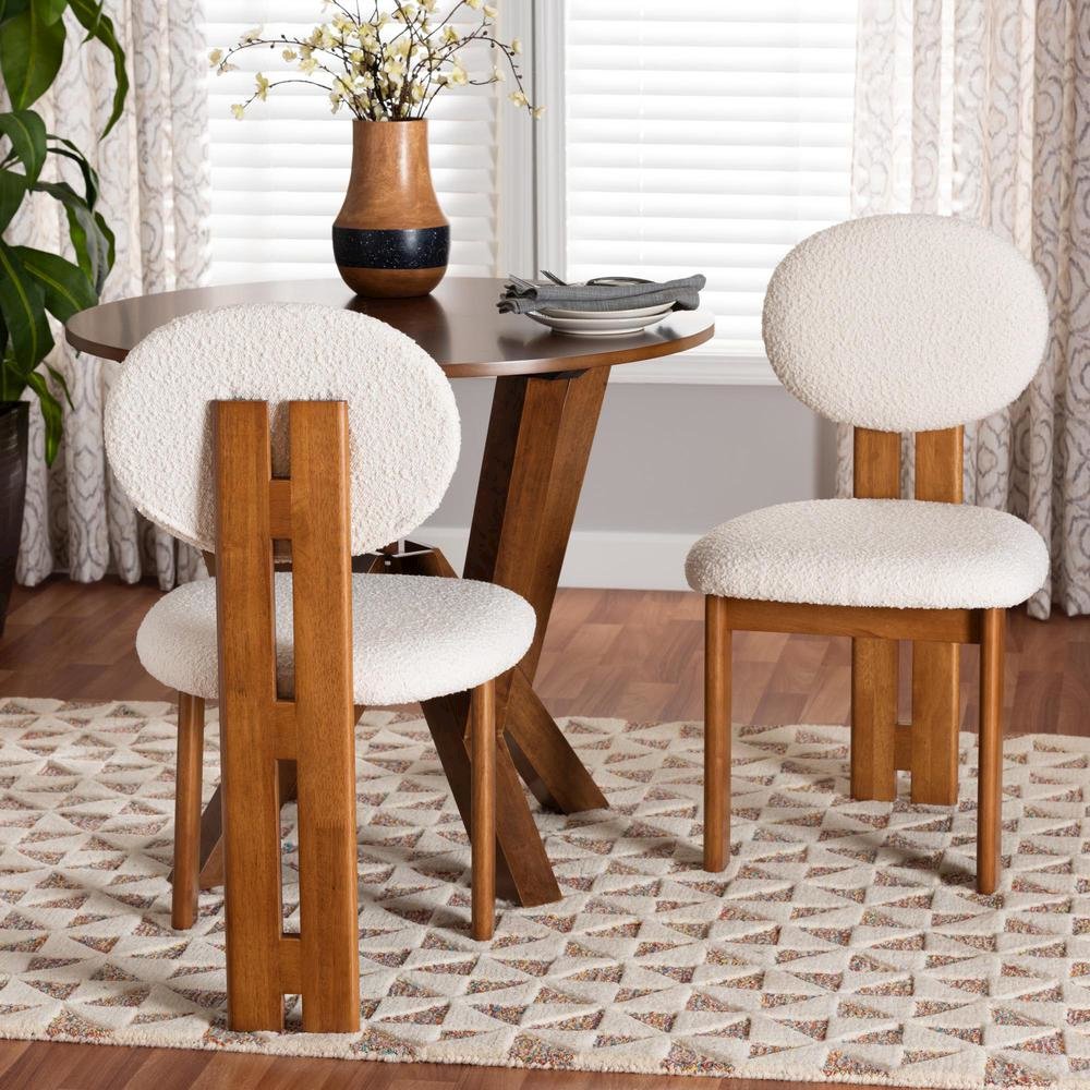 Walnut Brown Finished Wood 2-Piece Dining Chair Set. Picture 16