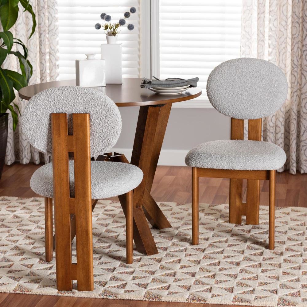 Walnut Brown Finished Wood 2-Piece Dining Chair Set. Picture 16