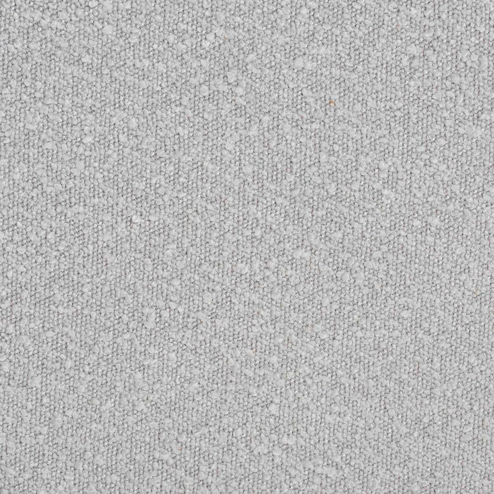 Light Grey Boucle Fabric and Walnut Brown Finished Wood Ottoman Footstool. Picture 11