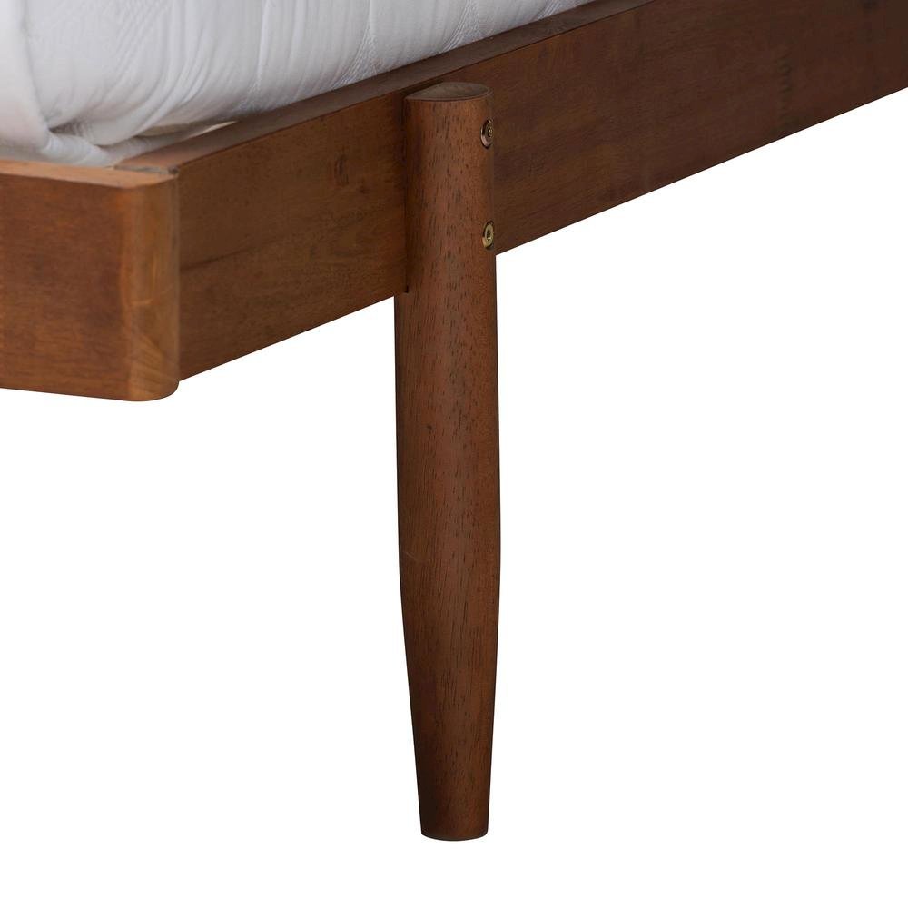 Calderon Retro-Modern Walnut Brown Finished Wood Queen Size Platform Bed. Picture 14