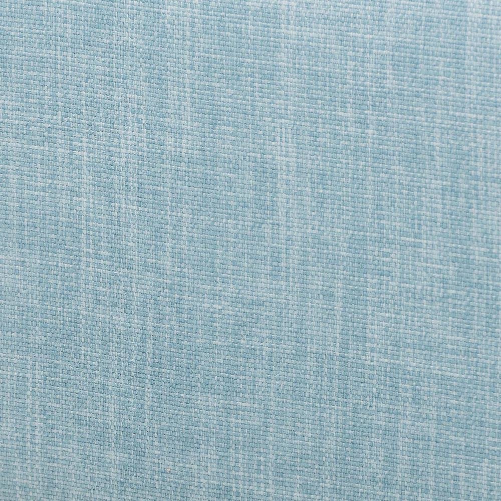 Contemporary Baby Blue Fabric and Natural Wood Queen Size Platform Bed. Picture 15