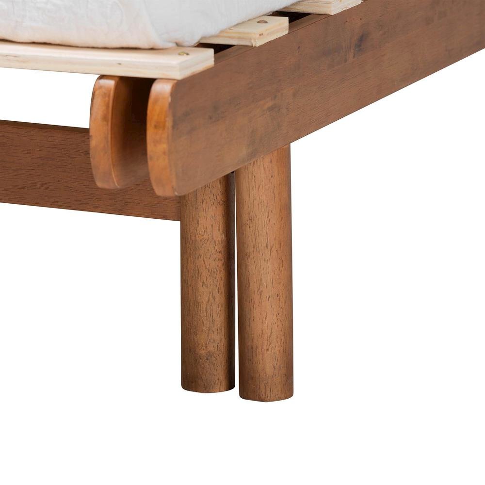 Bolivia Mid-Century Modern Walnut Brown Wood Expandable Twin to King Bed Frame. Picture 20