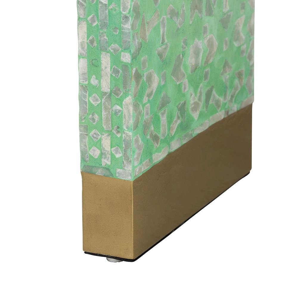 Didrika Modern Bohemian Seafoam Green Mother of Peral Console Table. Picture 12