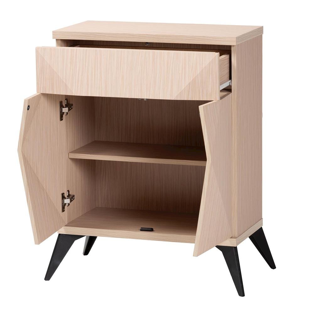 Modern Two-Tone Light Brown and Black Wood 2-Door Sideboard Buffet. Picture 11