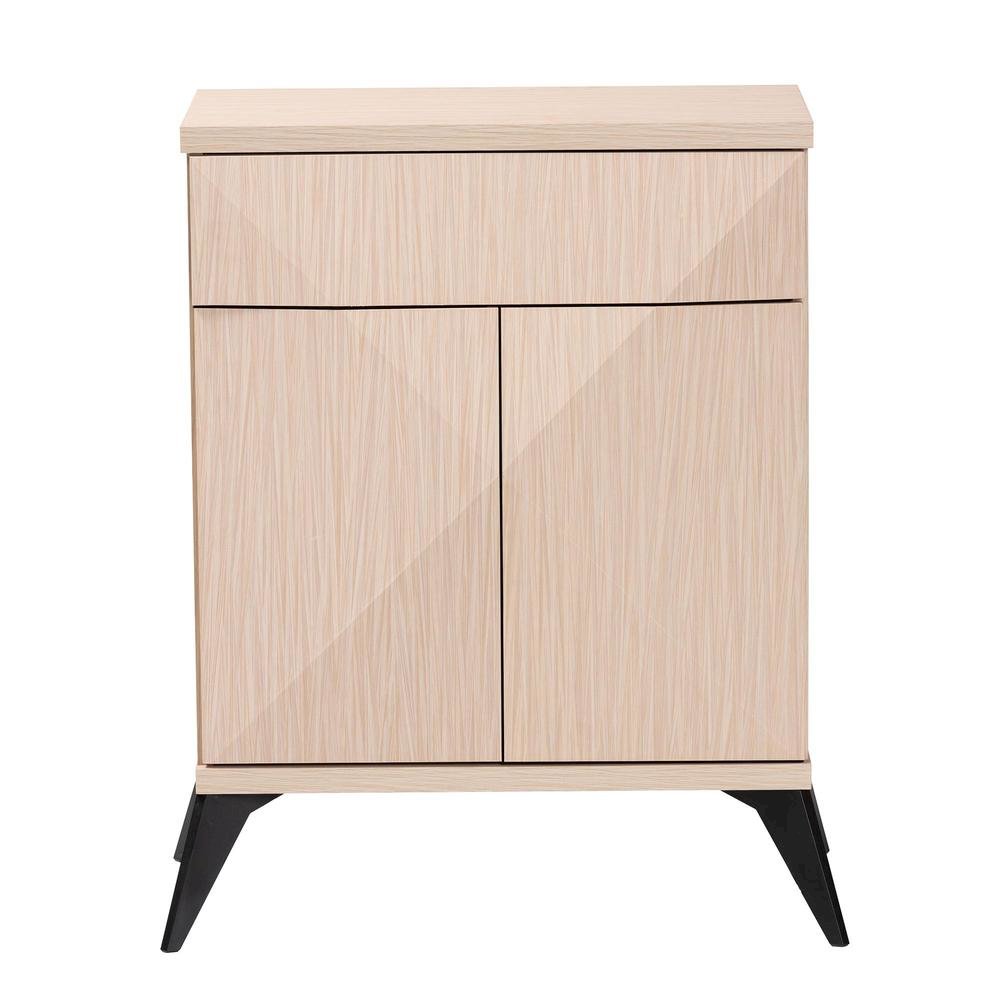 Modern Two-Tone Light Brown and Black Wood 2-Door Sideboard Buffet. Picture 12