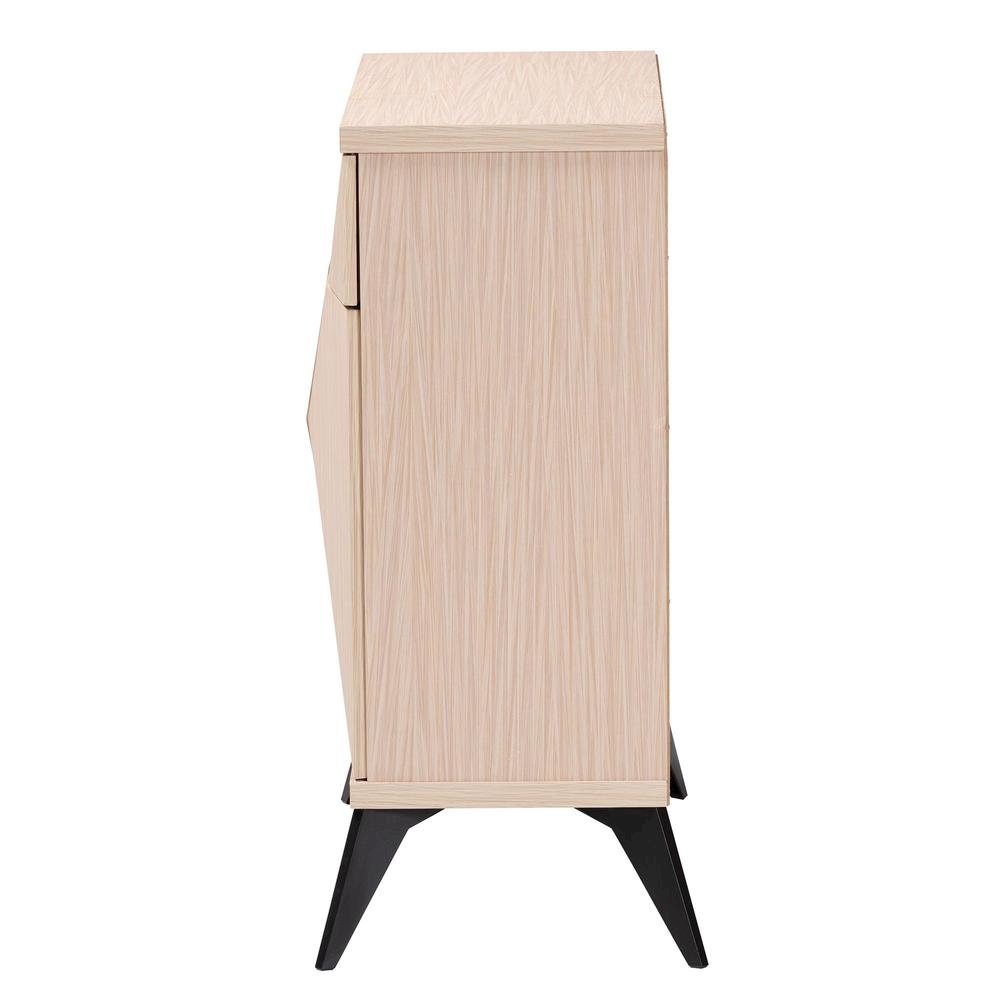 Modern Two-Tone Light Brown and Black Wood 2-Door Sideboard Buffet. Picture 13