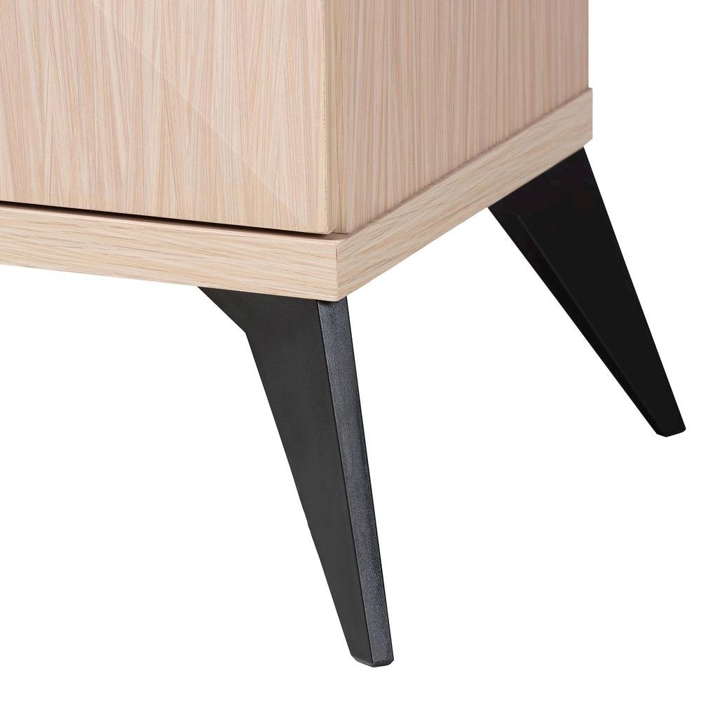 Modern Two-Tone Light Brown and Black Wood 2-Door Sideboard Buffet. Picture 14