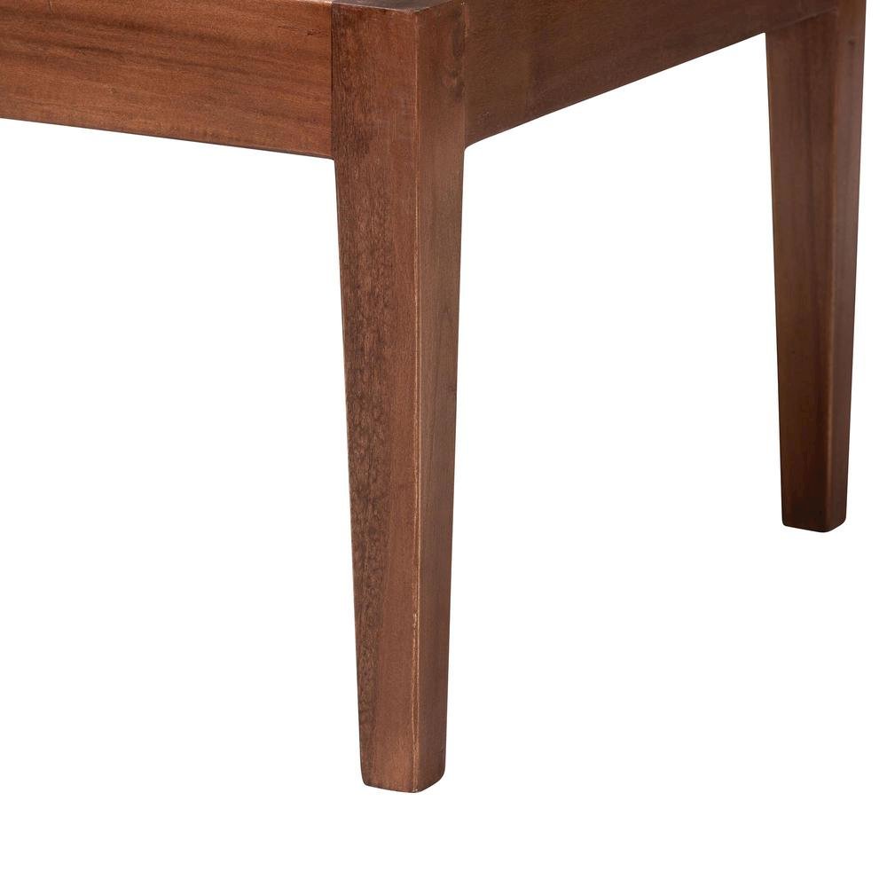 Bohemian Natural Brown Rattan and Brown Acacia Wood 3-Piece Dining Nook set. Picture 16