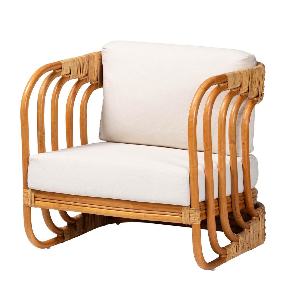 Corsa Modern Bohemian Natural Rattan Arm Chair. Picture 11