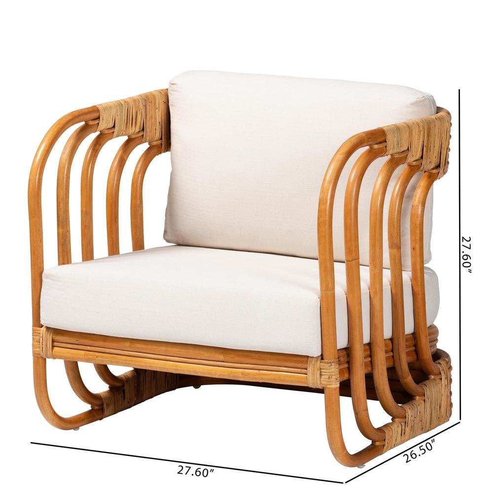 Corsa Modern Bohemian Natural Rattan Arm Chair. Picture 20