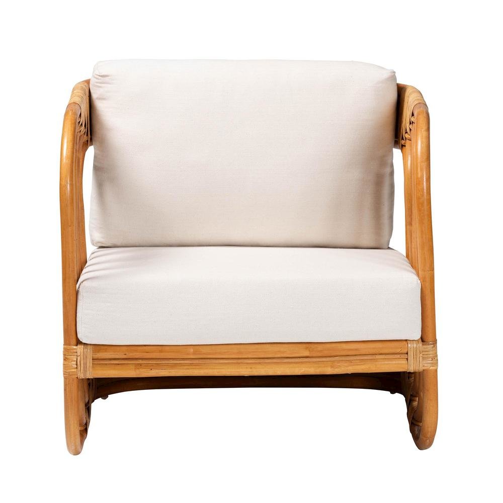 Corsa Modern Bohemian Natural Rattan Arm Chair. Picture 12